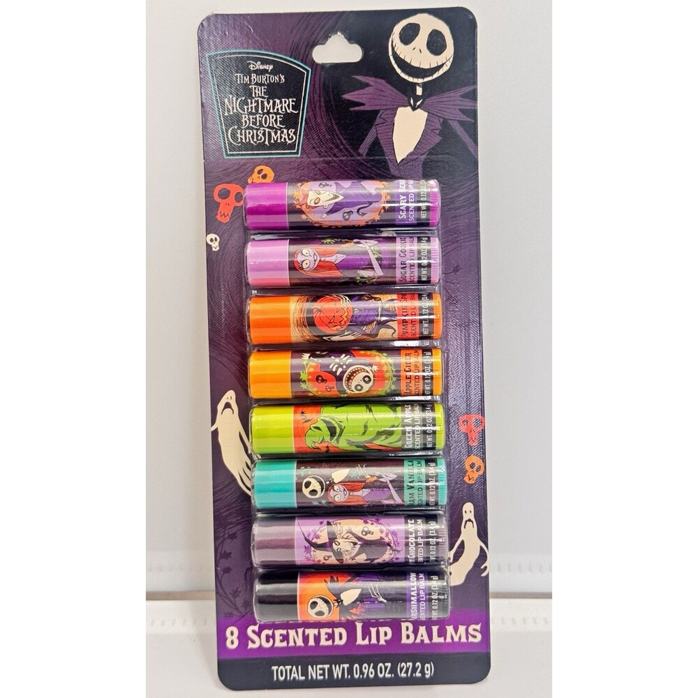 Nightmare Before Christmas Lip Balm Set Jack Skellington Sally Oogie Taste